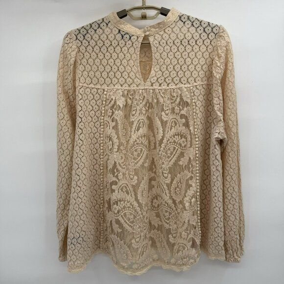 Torrid Size 2 (2X) Mixed Lace Beige Cotton Blend Dressy Casual Coquette - Picture 2 of 7